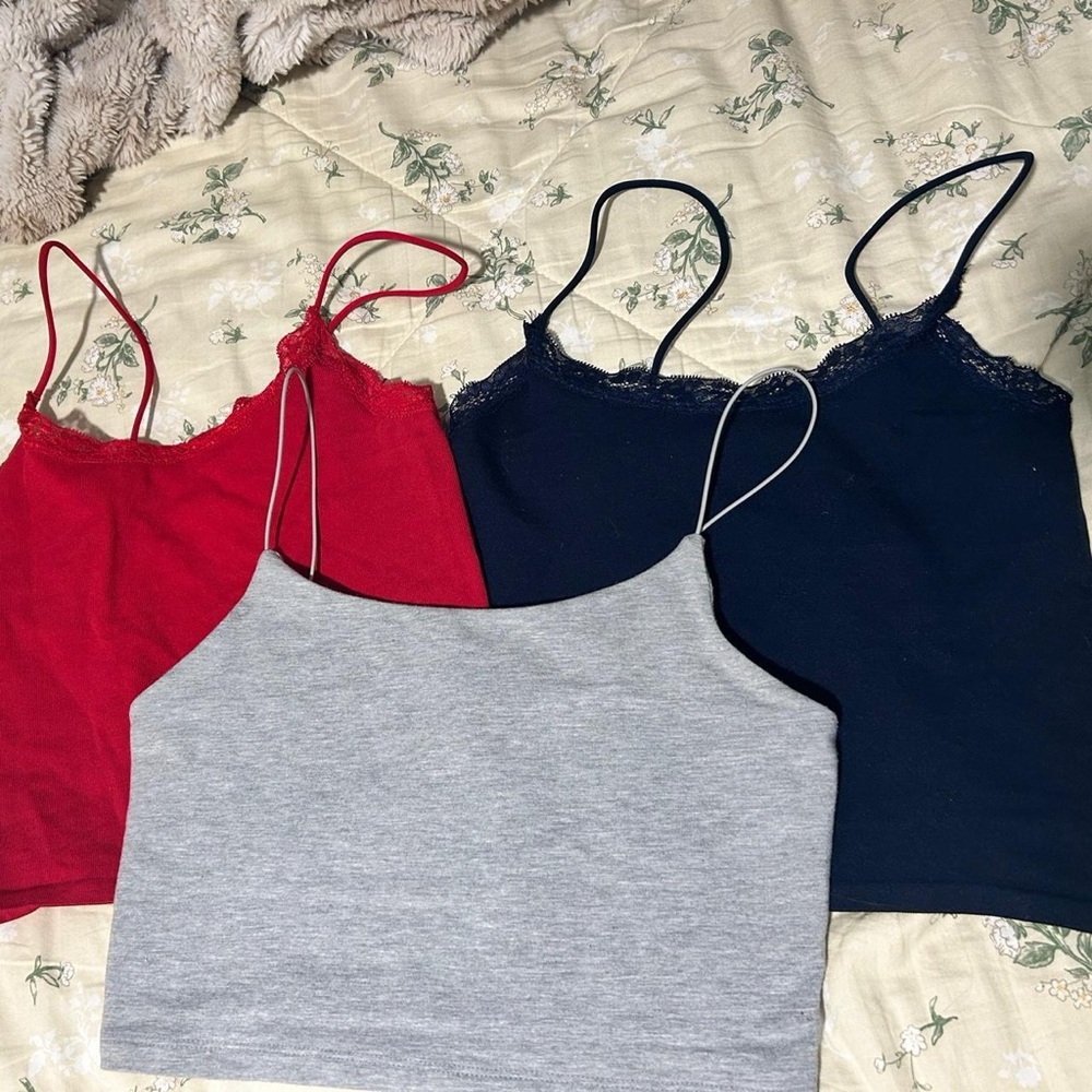 Garage Women's Camisole Trio - Red, Navy, Gray